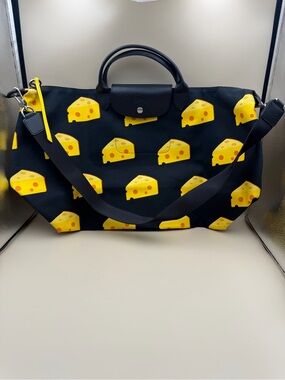 Longchamp x Mr. Bags Cheese Travel Weekender XL Limited Edition Rare